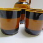JARRA Y 6 VASOS DECORATIVOS