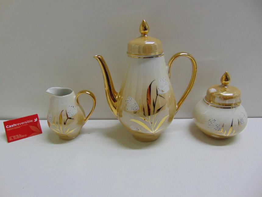 JUEGO DE CAFE DE PORCELANA VINTAGE 10 SERVICIOS