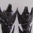 JUEGO 2 FIGURAS AZTECAS DE MADERA TALLADA