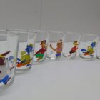 JUEGO DE 8 VASOS VINTAGE 1960S