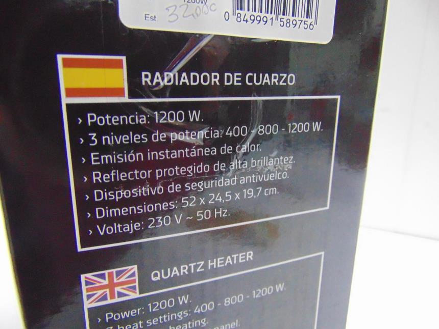 ESTUFA DE CUARZO 3 NIVELES