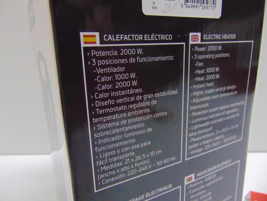 CALEFACTOR TERMOSTATO REGULABLE