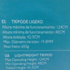 TRIPODE FOTOGRAFICO LIGERO A ESTRENAR