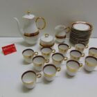 JUEGO DE CAFE DE PORCELANA 12 + TETERA LECHERA Y CAFETERA