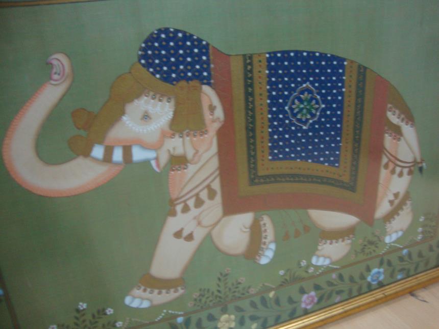 CUADRO PINTADO SOBRE SEDA DE LA INDIA
