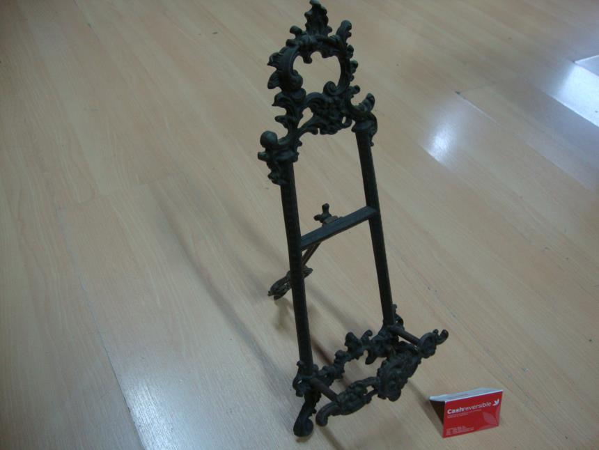 PLATO DE ESTAÑO CON SOPORTE DE 38 CM