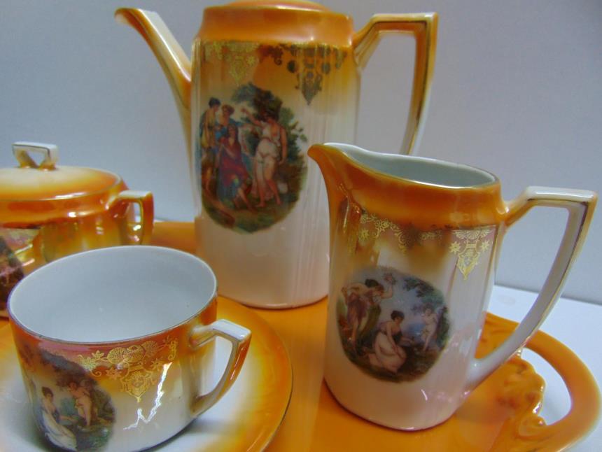 SET DE CAFE PERSONAL DE PORCELANA VINTAGE