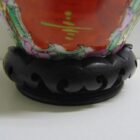 JARRON DE PORCELANA CHINA PINTADA A MANO CON PEANA