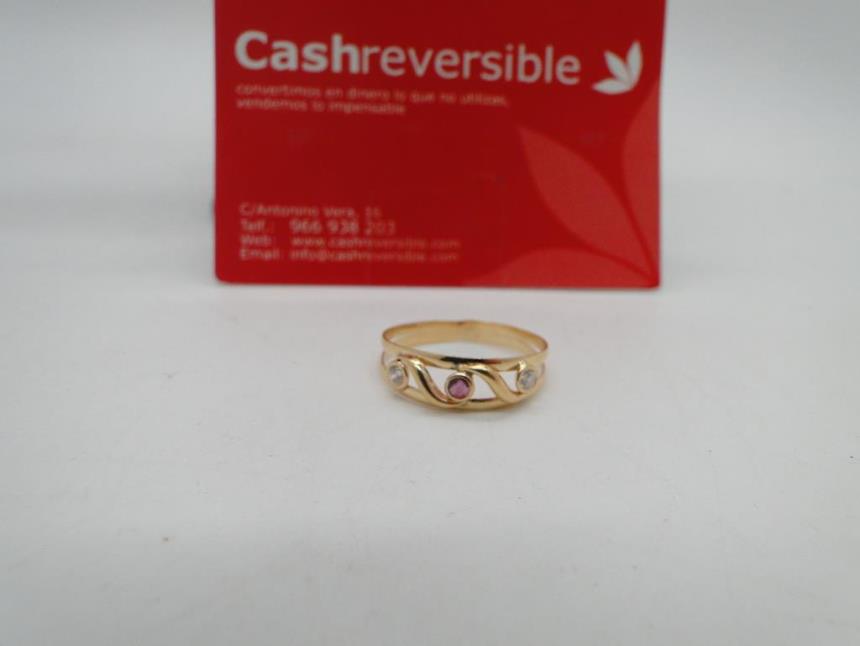 ANILLO DE ORO 18K CON PIEDRAS